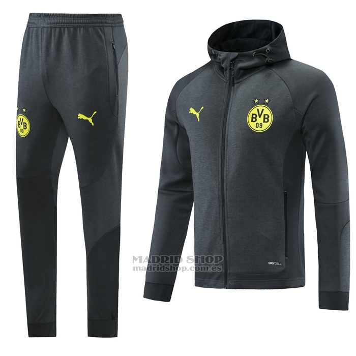 Chandal con Capucha del Borussia Dortmund 2021-2022 Gris